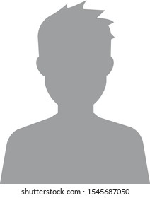 Default avatar profile icon. Grey photo placeholder. Hand drawn, modern, man avatar profile icon (or portrait icon). User flat avatar icon, sign, profile male symbol.