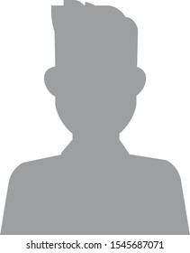 Default avatar profile icon. Grey photo placeholder. Hand drawn, modern, man avatar profile icon (or portrait icon). User flat avatar icon, sign, profile male symbol.