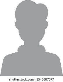 Default avatar profile icon. Grey photo placeholder. Hand drawn, modern, man avatar profile icon (or portrait icon). User flat avatar icon, sign, profile male symbol.