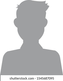 Default avatar profile icon. Grey photo placeholder. Hand drawn, modern, man avatar profile icon (or portrait icon). User flat avatar icon, sign, profile male symbol.