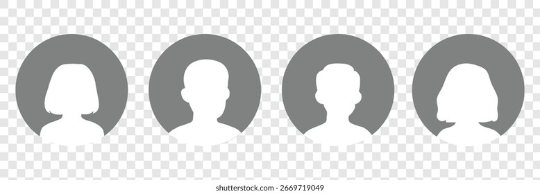 Icono de perfil de avatar predeterminado. Marcador de posición de foto gris. Avatar, perfil de usuario, icono de persona, imagen de perfil. Adecuado para perfiles de redes sociales, iconos, protectores de pantalla y como Plantilla. 