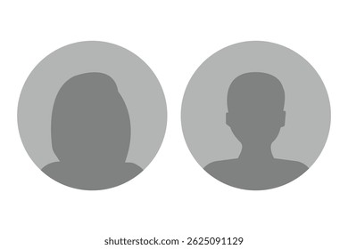 Ícone de perfil de avatar padrão. Perfis de avatar masculino e feminino.