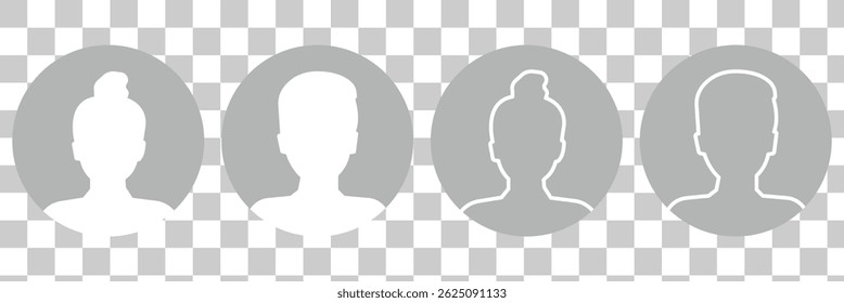Default avatar profile icon. Male And Female  avatar profiles.