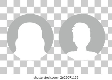 Default avatar profile icon. Male And Female  avatar profiles.