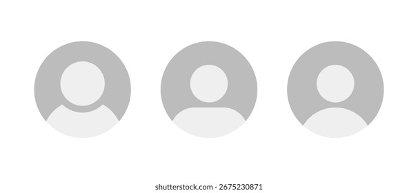 Conjunto de ícones padrão de perfil de avatar. Símbolo de conta de usuário de mídia social. Sinal de silhueta da pessoa