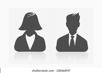 Default avatar profile picture collection male and female 