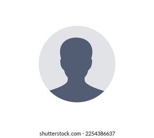 Default Avatar Profile. User profile icon. Profile picture, portrait symbol. User member, People icon in flat style. Circle button with avatar photo silhouette vector design and illustration.
