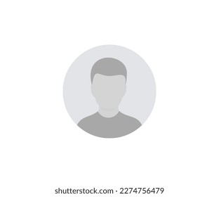 Perfil de avatar predeterminado. Icono de perfil de usuario. Imagen de perfil, símbolo de retrato. Miembro del usuario, icono Personas en estilo plano. Botón Círculo con diseño vectorial de silueta fotográfica de avatar e ilustración.
