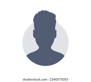 Default Avatar Profile. User profile icon. Profile picture, portrait symbol. User member, People icon in flat style. Circle button with avatar photo silhouette vector design and illustration.	