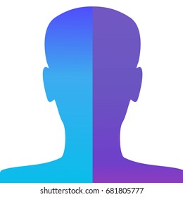 Default bright avatar. Placeholder icon. Anonymous profile. Person without photo. Modern flat design for social media.