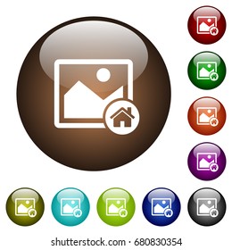 Default image white icons on round color glass buttons