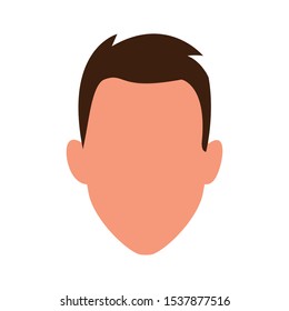 default man face icon over white background, vector illustration