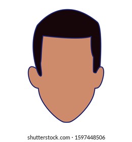 default man face icon over white background, vector illustration