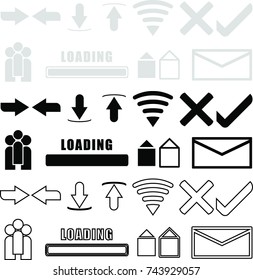 Default navigation user set vector Illustration