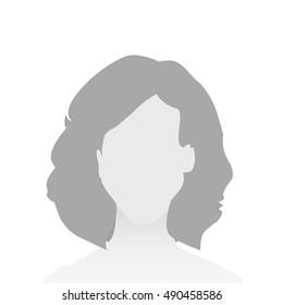 Default Placeholder Avatar Profile on White Background. Woman
