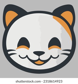 Default simple smile cat panda logo design.