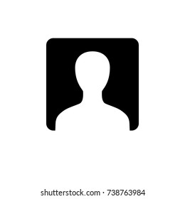 Default unisex profile icon, framed. Flat vector graphic on isolated background.