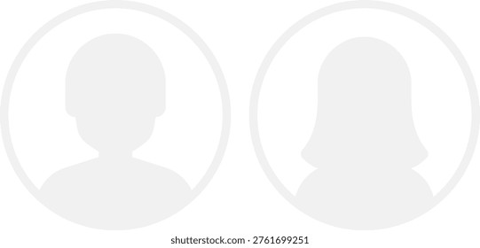 Default User Avatar Profile Icon Set Male and Female Silhouette Vector