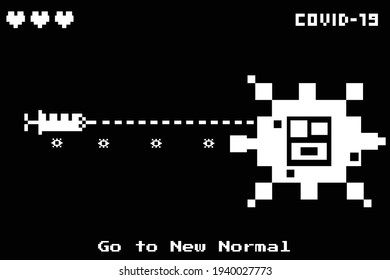 defeat virus and go to new normal, vector eps 10