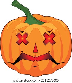 Defeated Pumpkin with a sad grimace