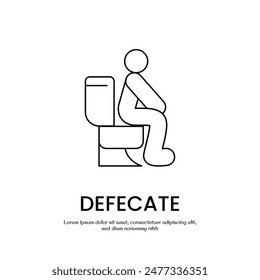 defecate thin outline icon vector design good for web or mobile app