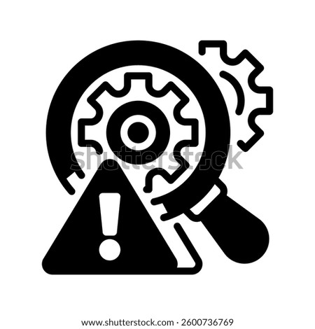 Defect Detection Line Icon, Outline Symbol for Product Inspection, Quality Analysis, Error Identification, Manufacturing Defects, and Process Optimization. Vector Sign Icon.