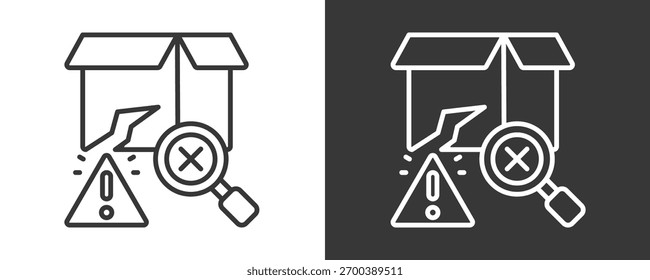 Ícone De Defeito Define Coleção De Vetores Isolada Em Preto E Branco