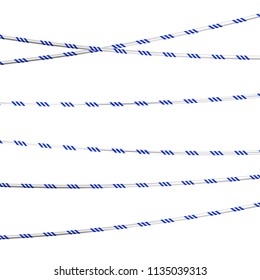 Defective machinery. Caution tape. Vector illustration. Blue and white