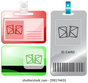 defective mail. Vector id cards.