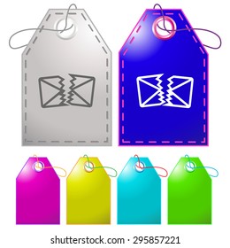 correo defectuoso. Etiquetas vectoriales.