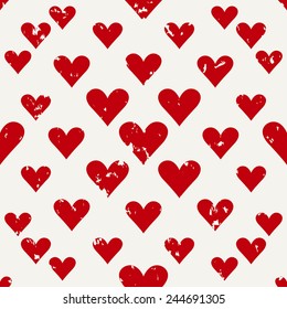 defective old red hearts seamless pattern background for use in design for valentines day or wedding