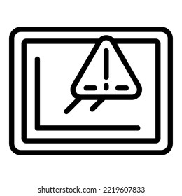 Defective tablet icon outline vector. Product control. Consumer electronic