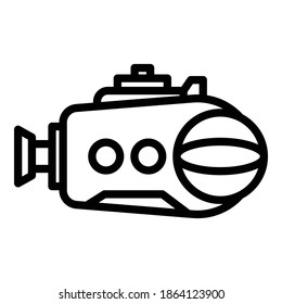 Defence bathyscaphe icon. Outline defence bathyscaphe vector icon for web design isolated on white background