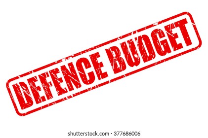 DEFENCE BUDGET red stamp text on white