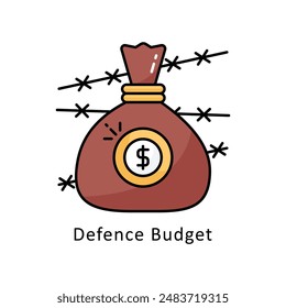 Defence Budget vector   Filled outline Design illustration. Symbol on White background EPS 10 File