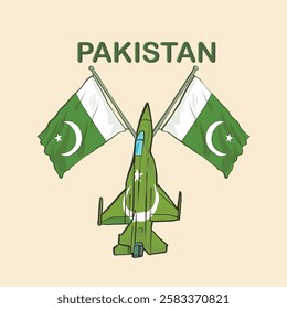 Defence Day Pakistan Flag, F 16 thunder fighter jets, social media, illustration art