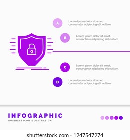 Defence, firewall, protection, safety, shield Infographics Template for Website and Presentation. GLyph Purple icon infographic style vector illustration.