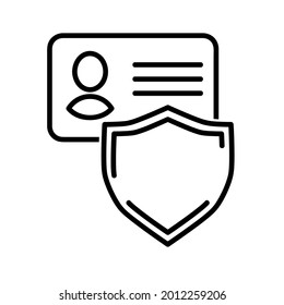 Verteidigungsflachsymbol. Schild Piktogramm für Web. Zeilenhub. Einzeln auf weißem Hintergrund. Umrissvektor eps10