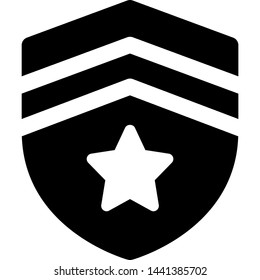 Defence officer with double stripe with shield and star