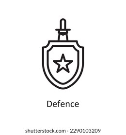 Defence Vector Outline icon Design illustration. Gaming Symbol on White background EPS 10 File