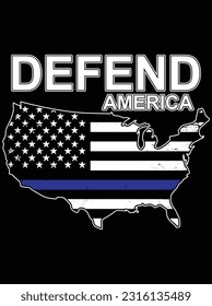 Defend America vector art design, eps file. design file for t-shirt. SVG, EPS cuttable design file svg