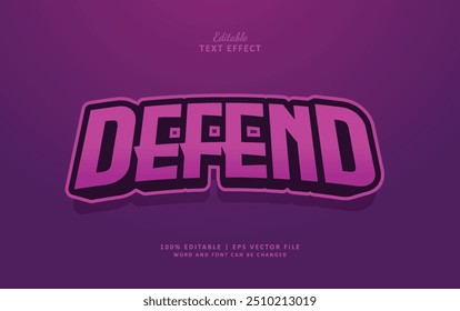 Defend editable text effect 
 3d style template use for esport tittle game