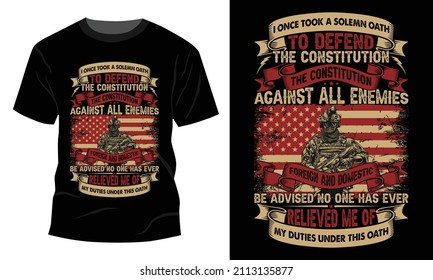 Defend Enemies - 
Vector graphic, Typographic poster, vintage, US Veteran T-shirt Design.