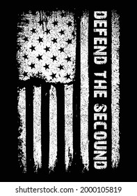 Defend the secound usa thin blue line police flag t-shirt design svg