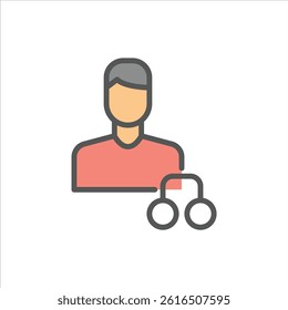 Defendant filled outline icon. criminal color line illustration.