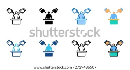 Defendant icons set multiple style collection. Editable stroke 
