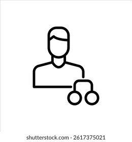 Defendant outline icon. criminal black line illustration.