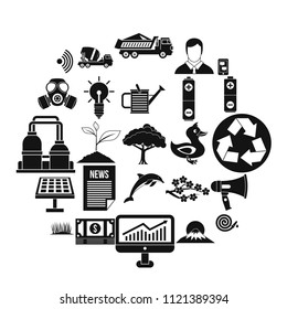 Defender of natural icons set. Simple set of 25 defender of natural vector icons for web isolated on white background