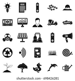 Defender of natural icons set. Simple set of 25 defender of natural vector icons for web isolated on white background