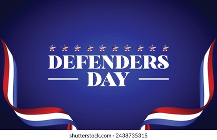 Defenders Day unique text with usa flag design